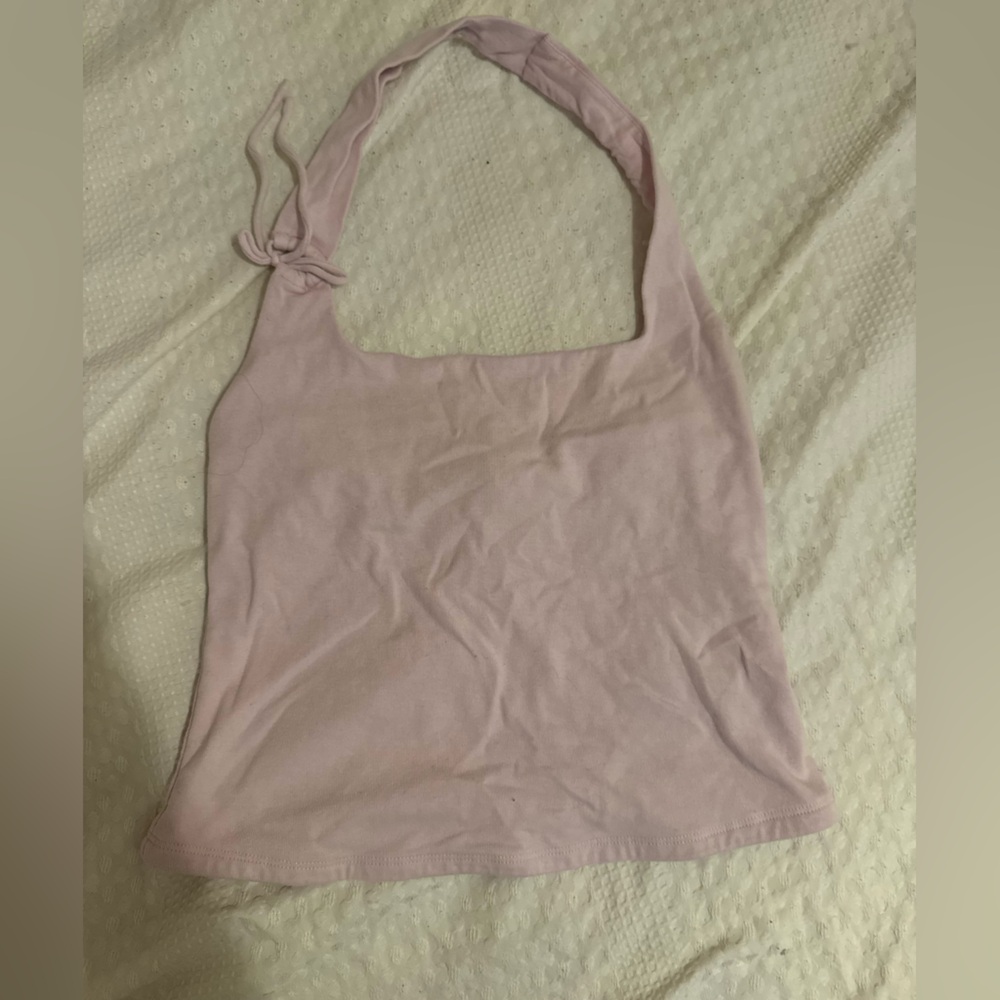 Pink Halter Neck Tank Top